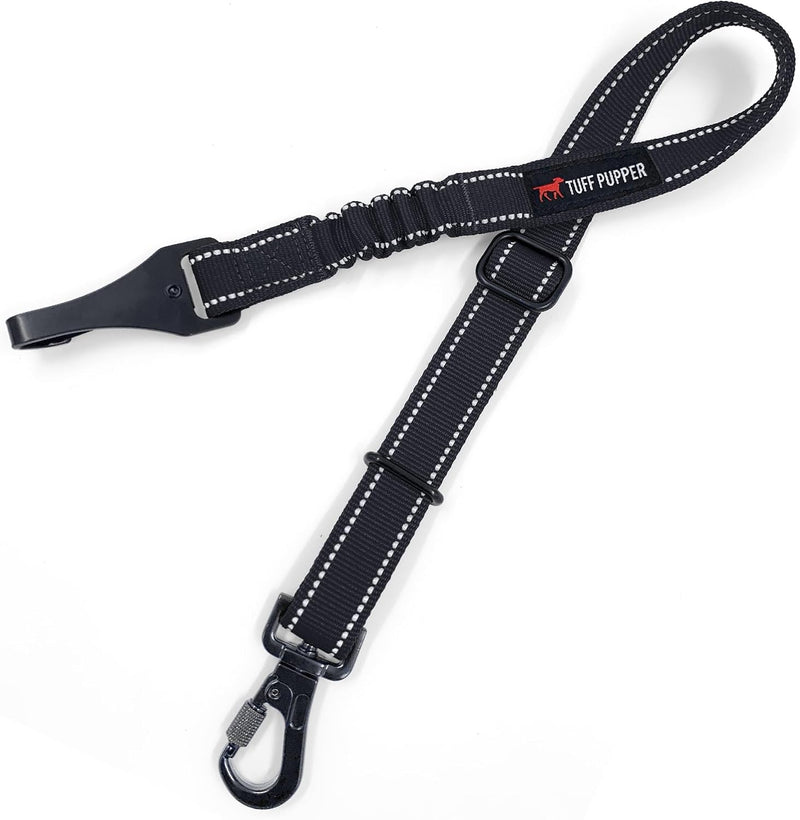 Tuff Pupper Dog Seat Belt - Black / Nylon Webbing LATCH Bar Attachment