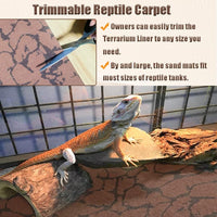 2 PCS Reptile Carpet Sand Mat Pet Terrarium Liner Lizard Bedding Mat - S:11.8"x19.7" (2Pcs) - image 3