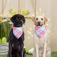 Pink Dog Bandanas Girl Large 2PCS, Summer Spring Plaid Scarf – Essentials for Dogs - pink pink blue-25 / X-Large - image 4
