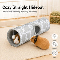 Plush Inside 3-Way Shape Small Animals Tube Tunnel – Essentials for Small Pets - S - image 3