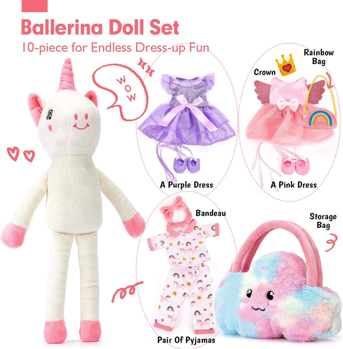 hahaland Dress Up Doll Playsets - Ballerina Unicorns - image 2