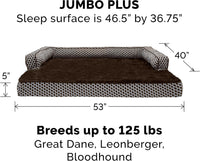 Furhaven Orthopedic Dog Bed for Large Dogs w/ Removable Bolsters - Diamond Brown (Plush & Woven Décor) / Jumbo Plus - image 2