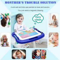 Magnetic Drawing Board,Large Doodle Board Toddler Toys for Girls Boys 3 4 5 6 7 Year Old Kids Gift - Blue - image 2