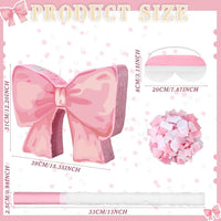 Feifeiya pink bow piñata with pink and white bat, eye masks and confetti - view 16