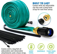 Trampoline Sprinkler Waterpark, Heavy Duty Hose – Fun for Kids & Family - Green Hose - image 4