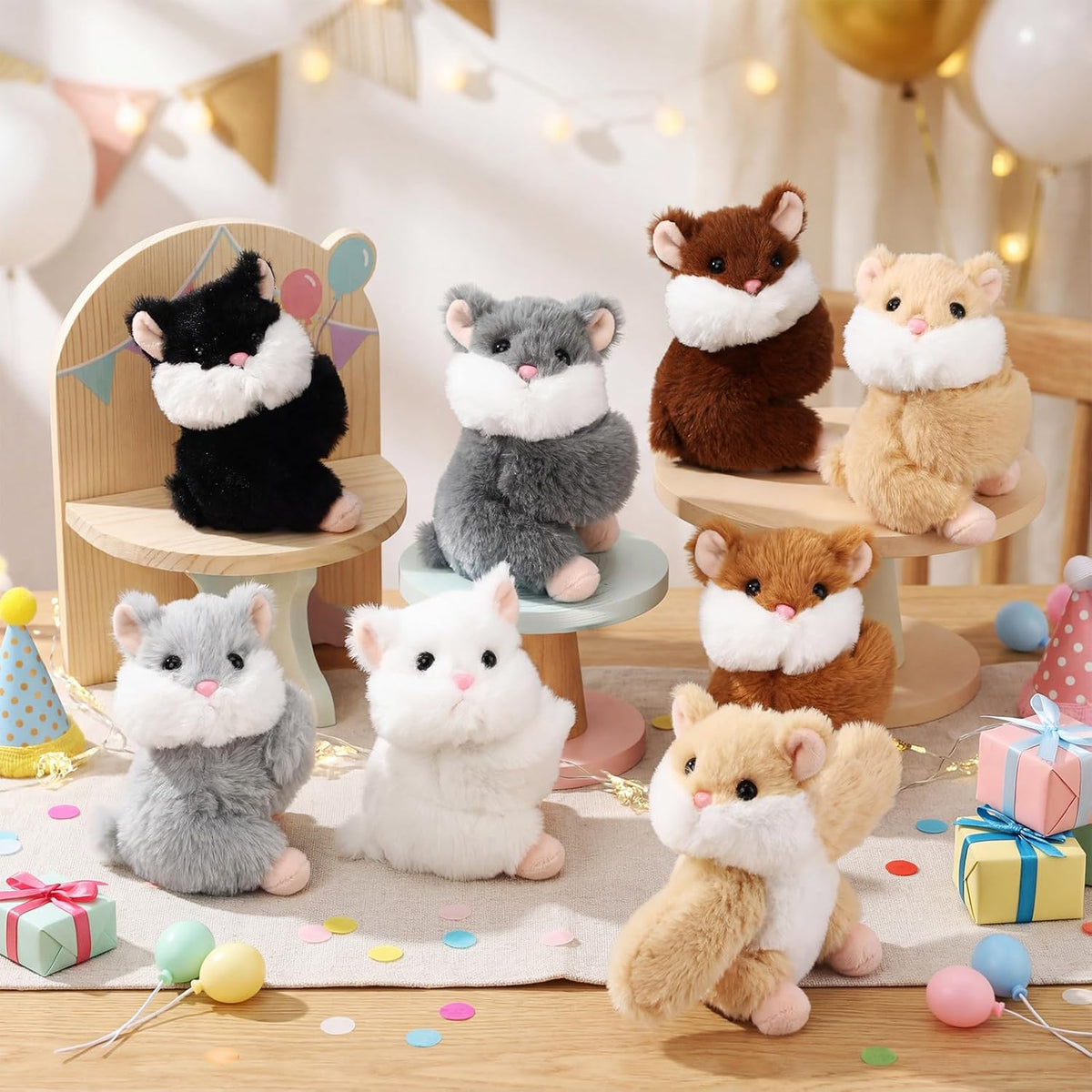 Liliful 8 Pack Kids Plush Gifts Stuffed Animal Slap Bracelets - Hamsters - image 3