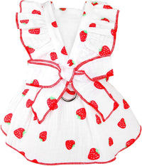 Dog Dresses for Small Dogs Girl Female Dog Cat Clothes Dress Cute - White / Small (suggest 4.5-6.5 lbs)