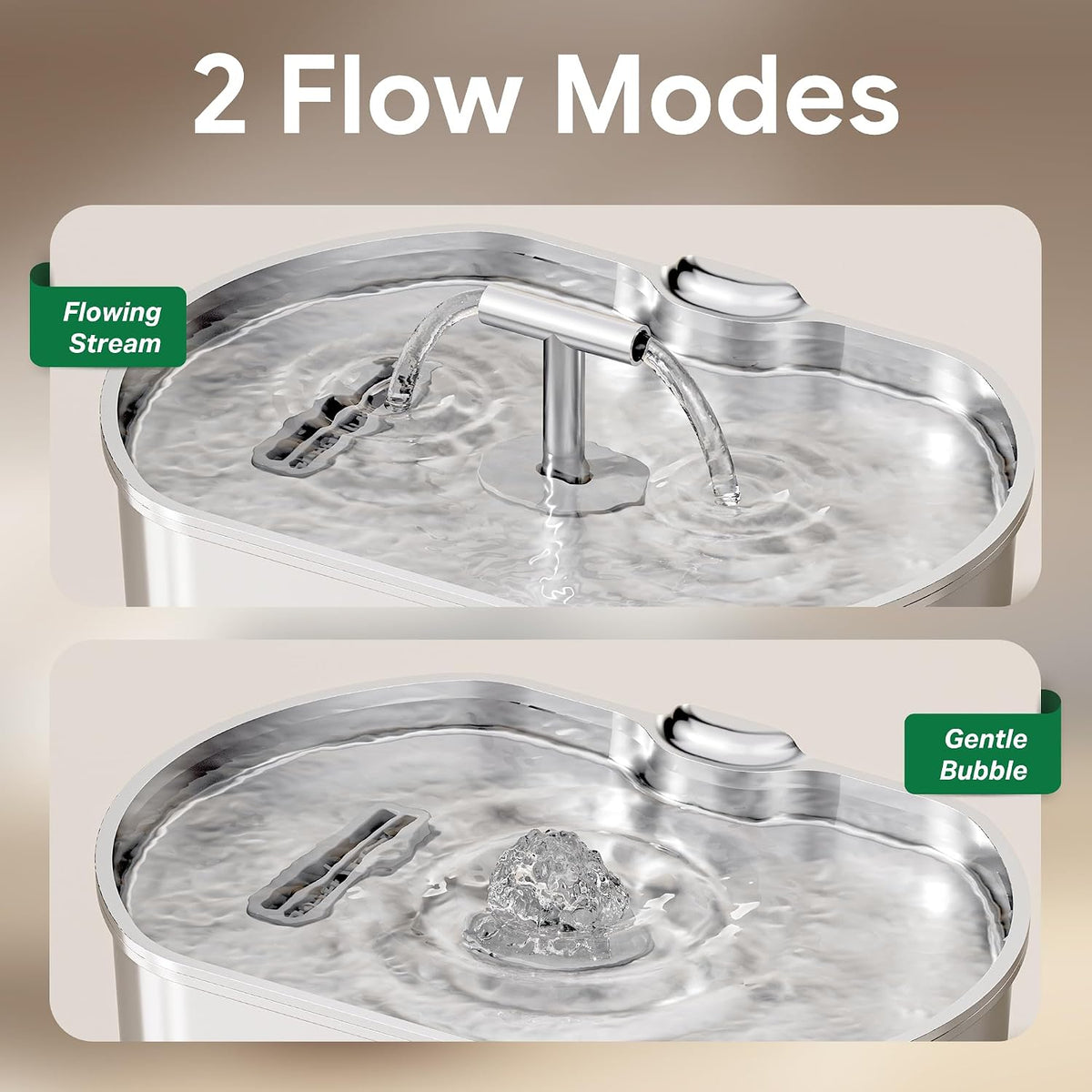 Cat Water Fountain Stainless Steel - 74oz Fountain+4 Filters +4 Sponges - image 2