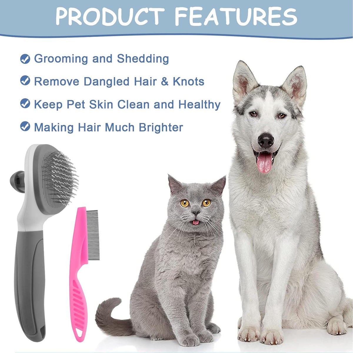 Cat Brushes for Indoor Cats - Dark Grey - image 4