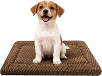 Dog Bed Mat,Reversible & Ultra Soft Kennel Pad-Machine Washable Pet Bed for Dogs & Cats-All-Weather - 24.0" L x 18.0" W x 1.5" Th / Dark Brown