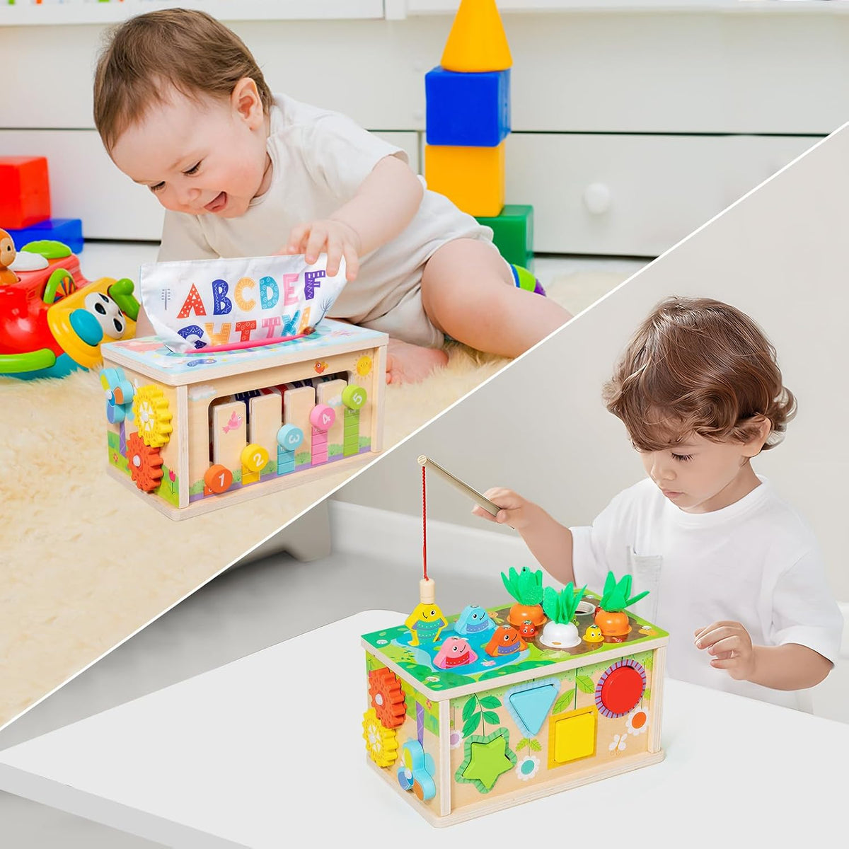 Ancaixin 6-in-1 Montessori Tissue Box Toy for 6+ Months Baby - image 2