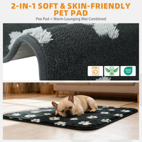 Washable Pee Pads for Dogs, Nonslip and Leak-Proof Dog Pee Pads - Gray Plush / 18" x 24" (4 Pack) - image 4