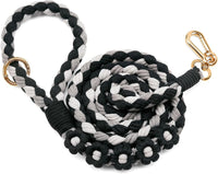5FT Braided Cotton Rope Leash for Small, Medium and Large Dogs - Black