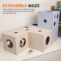 PETKARAY Cat Tunnel, Original Cat Hideaway Cave for Indoor Cats - L-shape Tunnel / Grey - image 4