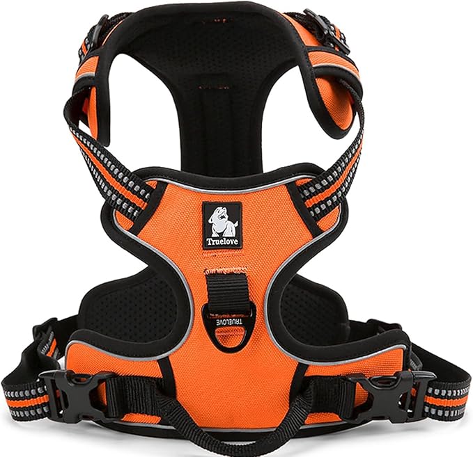 TRUE LOVE Truelove Adjustable No-Pull Dog Harness Reflective Pup Vest Harnesses Comfortable Control Brilliant Colors TLH5651(Orange,XS)