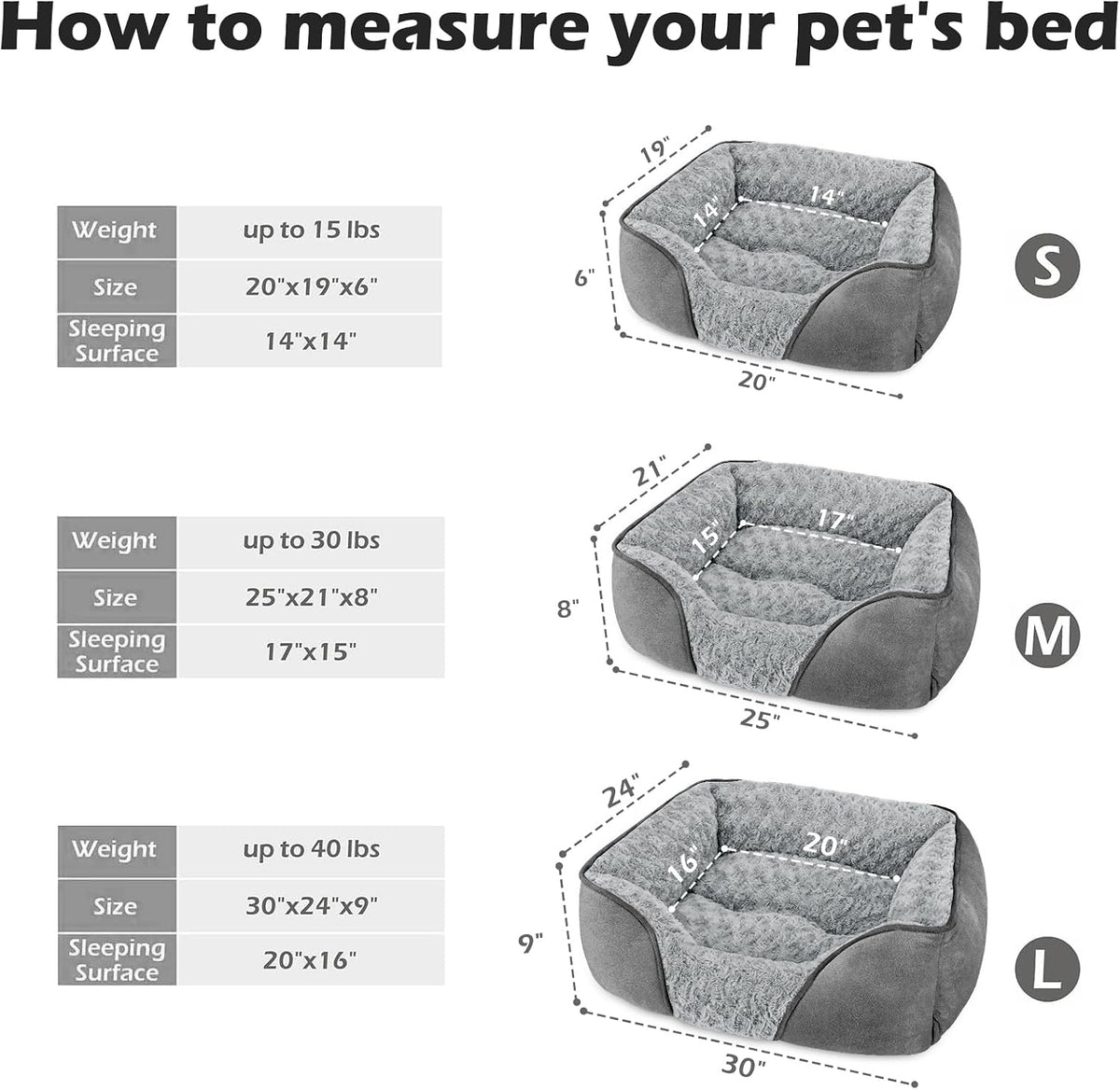 Rectangle Washable Orthopedic Dog Bed for Small - L(30"x 24"x 9") / Light Grey - image 3
