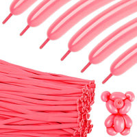 260 Balloons - Clear Long Balloons for Tying Balloon Arch & Balloon Ties – Fun for Kids & Family - Pink