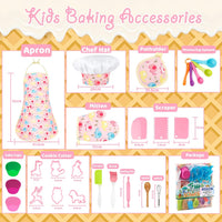 KAEGREEL Kids Baking Chef Set with Unicorn Apron and Mitt - Elephant Apron+6 Model Cookie Cutters - image 2