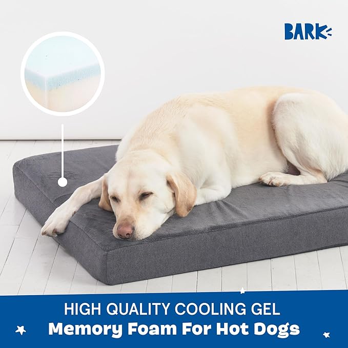 Barkbox Orthopedic Dog Bed with Memory Foam, Premium Comfort for Dogs and Puppies, Dog Bed for Joint Relief and Restful Sleep, Durable and Easy to Clean - Grey, XL
