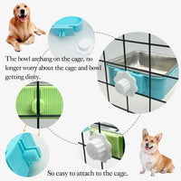 2PCS Stainless Steel Dog Bowls Set Removable Puppy Food and Water - 2 PCS / Small Square (Blue, Green) - image 4