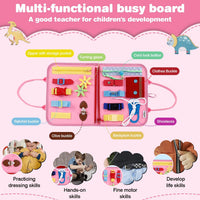 JHkim Busy Board Montessori Toys for Boys Girls Gifts - Pink - image 3