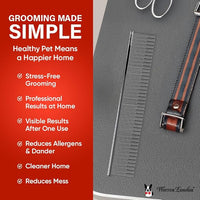 Warren London Carding Pro XL Comb 9in | Copper Grooming Comb with Dual-Length Teeth | Removes Undercoat, Loose Fur, and Dander | Groom like a Professional