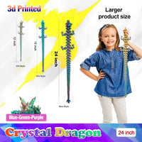24 inch Large 3D Printed Dragon Glow in the Dark in Halloween – Fun for Kids & Family - Blue Green Purple / 24 inch - image 2