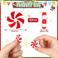 JUNEBRUSHS 50 Pcs Mini Pumpkins Fake Pumpkins Artificial Pumpkins - Candy Cane Style - image 2