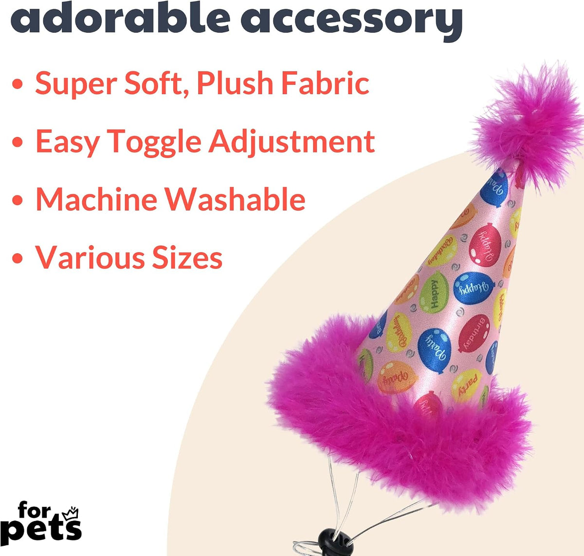 Huxley & Kent Party Crown Hat for Dogs & Cats - Large / Pink Party Time
