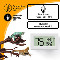 2 PCS Rectangle Reptile Thermometer and Humidity Gauge for Bearded - White Rectangle - image 3