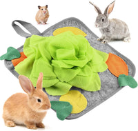 Rabbit Foraging Mat Interactive Bunny Snuffle Mat for Small Animals – Essentials for Small Pets - Green
