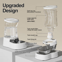 Automatic Dog Water Dispenser, Stainless Steel Bowls Feeder - White / 1 Gallon - image 3