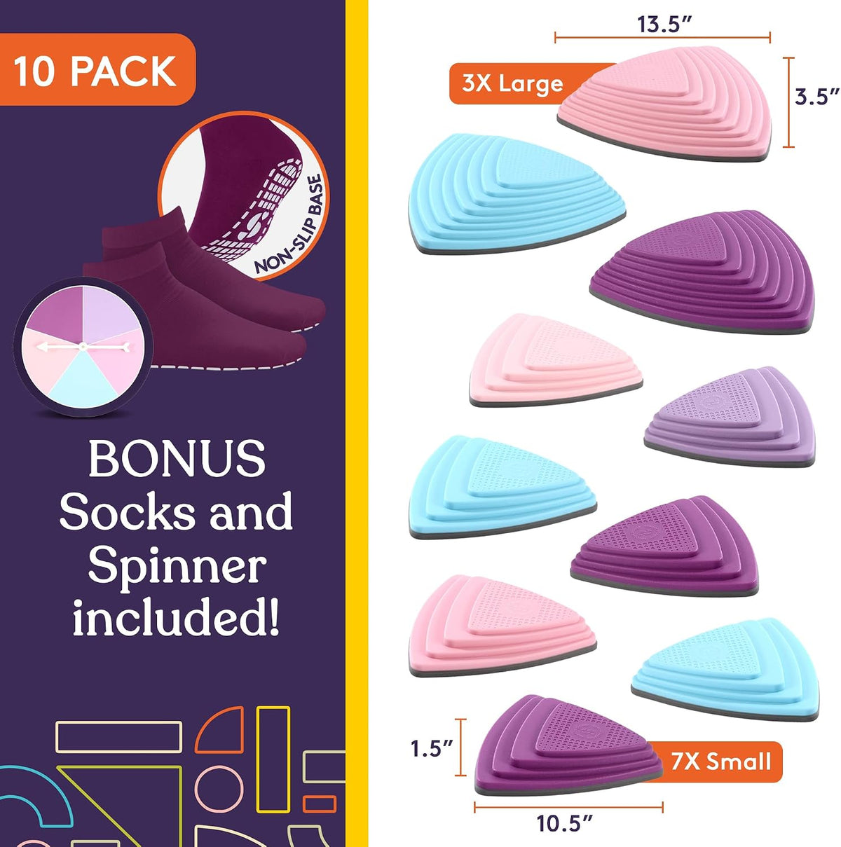 Special Supplies 10 piece rubber stepping stones for kids in bright colors - view 7