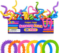 KLT silicone fidget sticks 6-pack in bendable textured colors - view 2