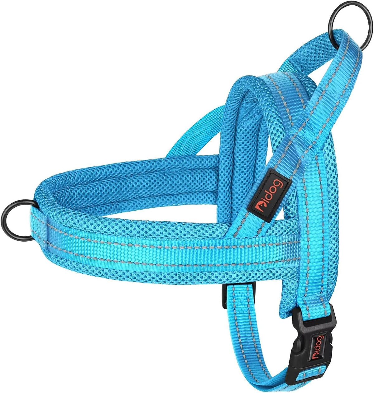Didog No Pull Dog Harness for Large Dogs, Breathable Mesh Padded - Blue / L: Chest 27-33", Fit 50-80 lbs