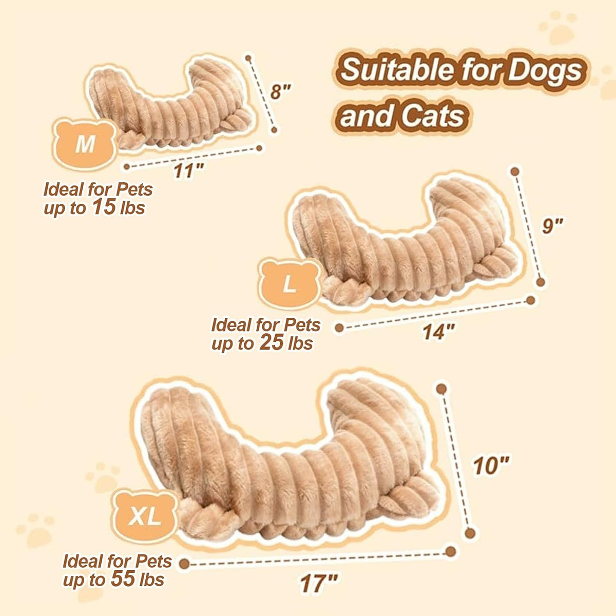 Dog Calming Pillow, Soft and Neck-Friendly - Large ( 14" × 9" ) / Coffee - image 2