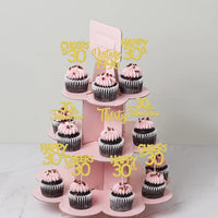 Rose gold glitter vintage 1946 cupcake toppers for an 80th birthday - view 16