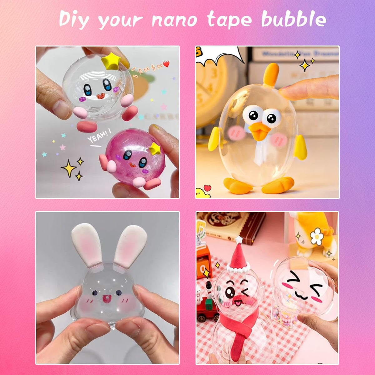 gigididi nano tape bubble kit with 5 colors of reusable tape and storage box - view 4