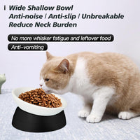 17 oz Raised Cat Food Bowls, Adjustable-Angle Pet Bowls - Milky White, Black - image 2