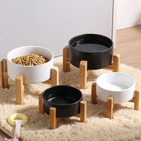 Petygooing 28 OZ White Elevated/Raised Ceramic Dog Bowl for Small and Medium Breeds, Dog Food Water Dish with Stand,Pet Feeding Bowl with Anti Slip Rubber for Cats Small and Medium Dogs (3.6 Cups)