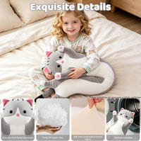 Cute Long Cat Plush Body Pillow, Soft Stuffed Animals 19.7 Inch – Fun for Kids & Family - Gray / 27.5 inches - image 4