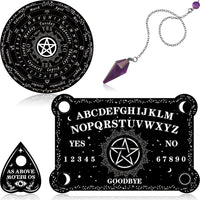 Threan Pendulum Board with Amethyst Pendulum Star Style Planchette Set – Fun for Kids & Family - Star Style