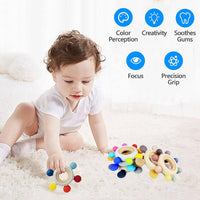 Baby Teething Toys Silicone Teethers BPA Free Silicone Rudder - Rainbow - image 3
