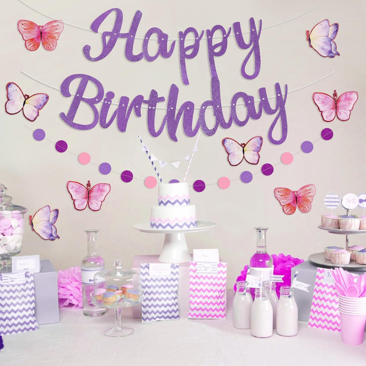 Halloween Birthday Banner - Purple / Butterfly - image 4