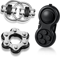 Gejoy 3 Pcs Fidget Toys Adults Set Silent - Black