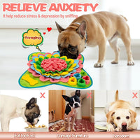 Snuffle Mat for Dogs Pet Treats Feeding Mat for Small/Medium Breed - Pink - image 3