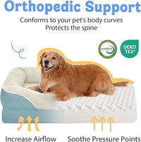 Washable Orthopedic Large Dog Bed - Removable Orthopedic Foam Dog Beds with Bolsters Waterproof Large Dogs Bed and Non-Slip Bottom Extra Large Dogs Beds Sofa