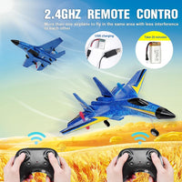 SU-27 RC Airplane,2.4GHz 2 Channel Remote Control Plane with Gyro Night Lights and 2 Batteries - Blue - image 4
