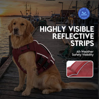 ASENKU Dog Life Jacket, High Floatation Dog Swimming Vest with Rescue Handles for Small Medium - X-large / Wine Red - image 4