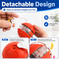 Interactive Cat Toys Smart Ball for Cats & Dogs! Now with 2 Rapid - Red-1 - image 2